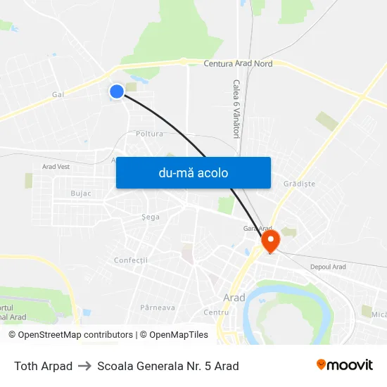 Harta de Toth Arpad către Scoala Generala Nr. 5 Arad