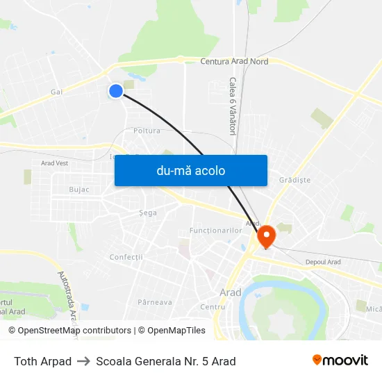 Harta de Toth Arpad către Scoala Generala Nr. 5 Arad