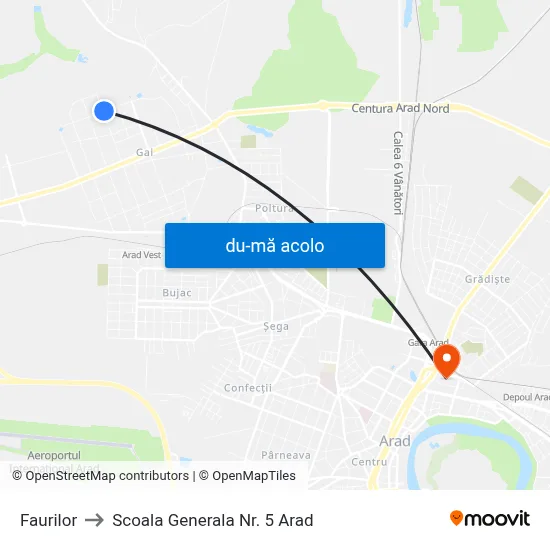 Harta de Faurilor către Scoala Generala Nr. 5 Arad