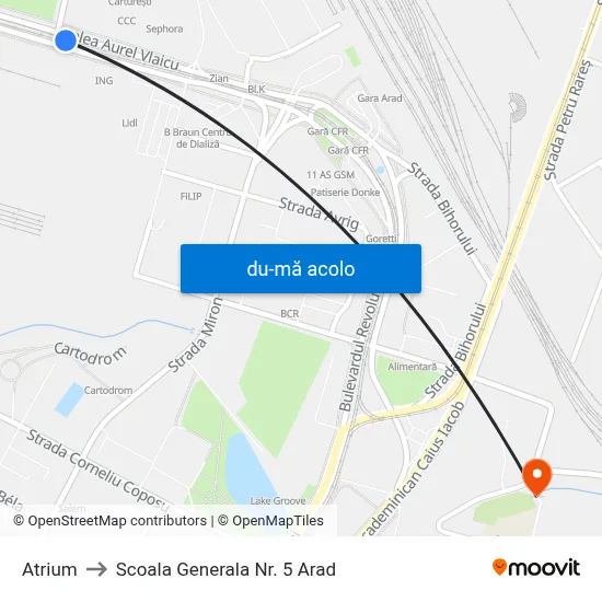 Harta de Atrium către Scoala Generala Nr. 5 Arad