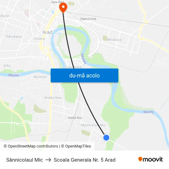 Harta de Sânnicolaul Mic către Scoala Generala Nr. 5 Arad
