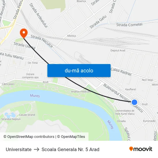 Harta de Universitate către Scoala Generala Nr. 5 Arad