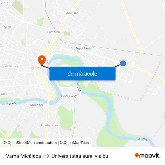 Harta de Vama Micălaca către Universitatea aurel vlaicu