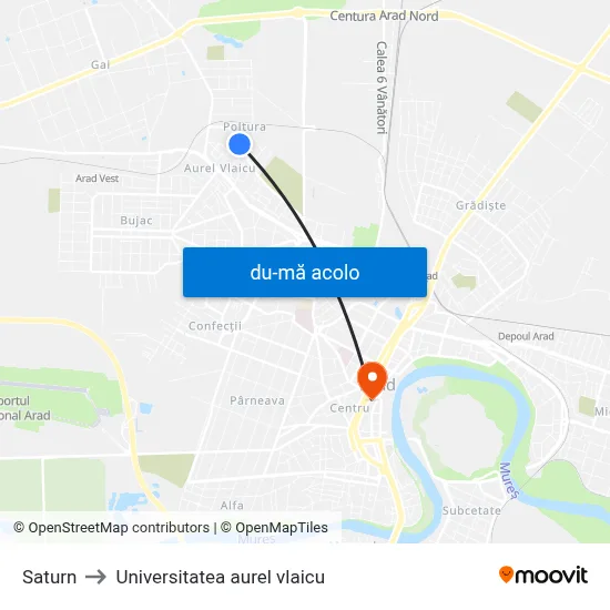 Harta de Saturn către Universitatea aurel vlaicu