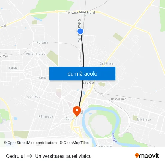 Harta de Cedrului către Universitatea aurel vlaicu