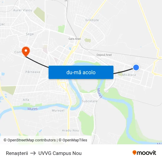 Harta de Renașterii către UVVG Campus Nou