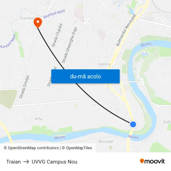 Harta de Traian către UVVG Campus Nou