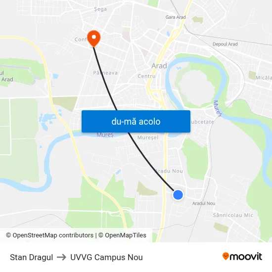 Harta de Stan Dragul către UVVG Campus Nou