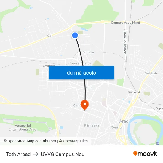 Harta de Toth Arpad către UVVG Campus Nou