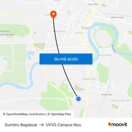 Harta de Dumitru Bagdazar către UVVG Campus Nou
