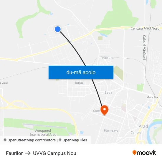 Harta de Faurilor către UVVG Campus Nou