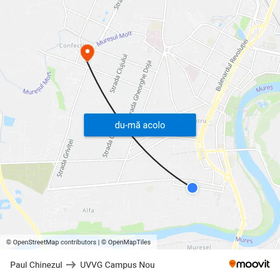 Harta de Paul Chinezul către UVVG Campus Nou