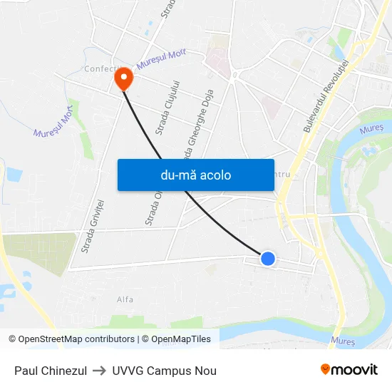 Harta de Paul Chinezul către UVVG Campus Nou