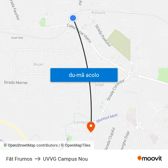 Harta de Făt Frumos către UVVG Campus Nou