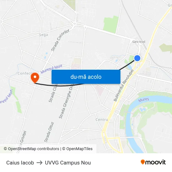 Harta de Caius Iacob către UVVG Campus Nou