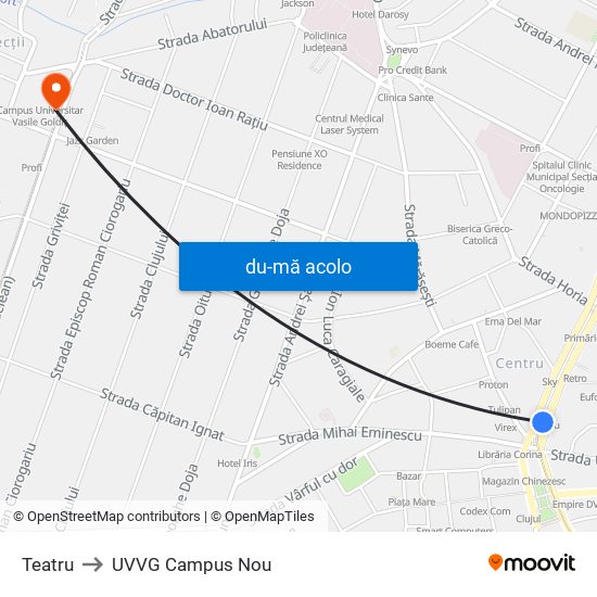 Harta de Teatru către UVVG Campus Nou