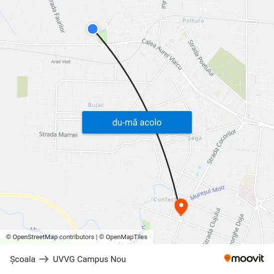 Harta de Școala către UVVG Campus Nou