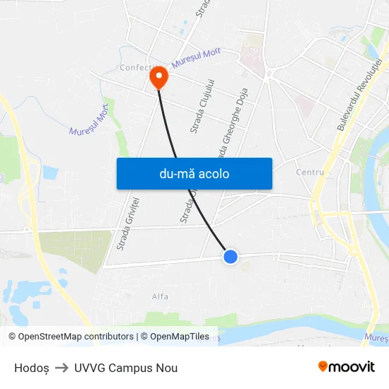 Harta de Hodoș către UVVG Campus Nou