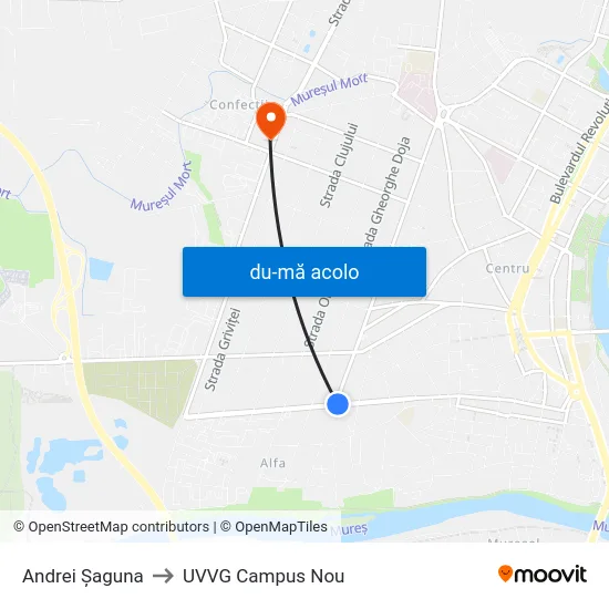 Harta de Andrei Șaguna către UVVG Campus Nou