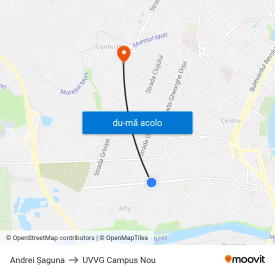 Harta de Andrei Șaguna către UVVG Campus Nou