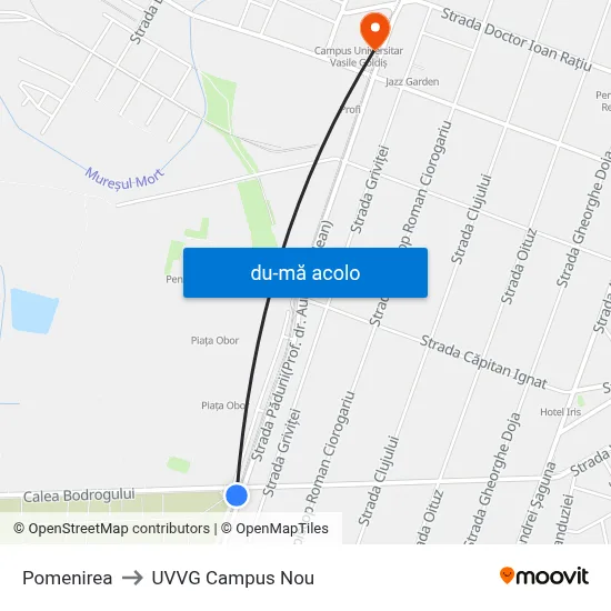 Harta de Pomenirea către UVVG Campus Nou