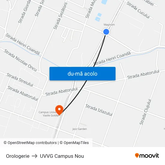 Harta de Orologerie către UVVG Campus Nou