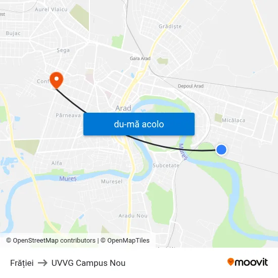 Harta de Frăției către UVVG Campus Nou