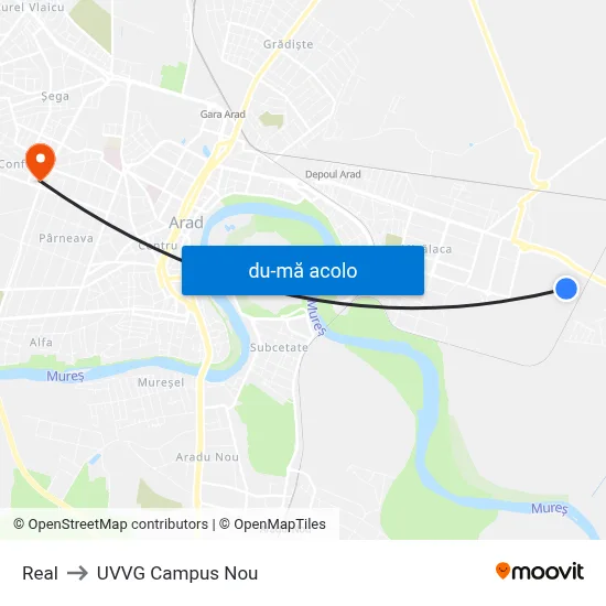 Harta de Real către UVVG Campus Nou