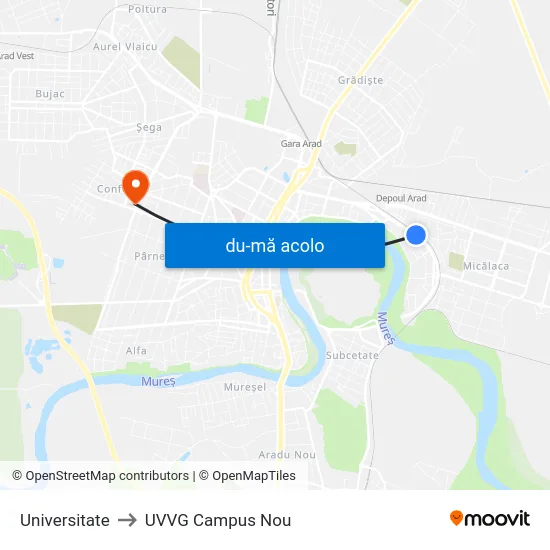 Harta de Universitate către UVVG Campus Nou