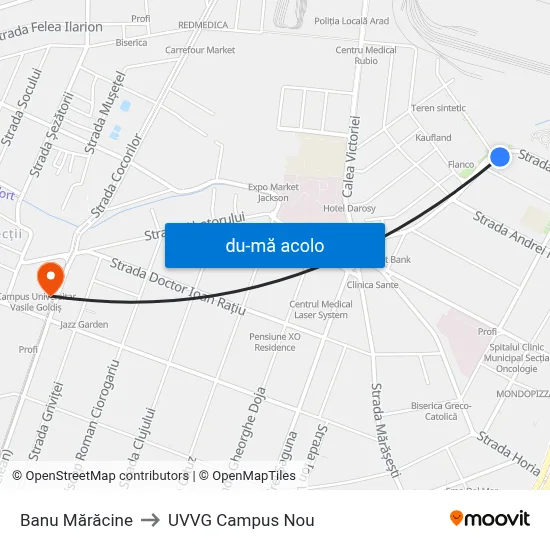 Harta de Banu Mărăcine către UVVG Campus Nou