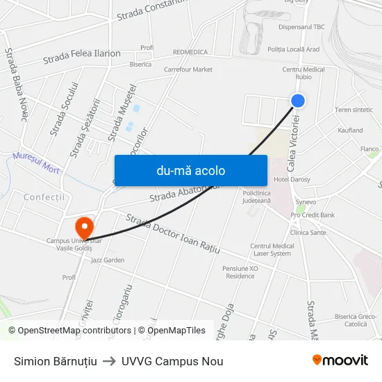 Harta de Simion Bărnuțiu către UVVG Campus Nou