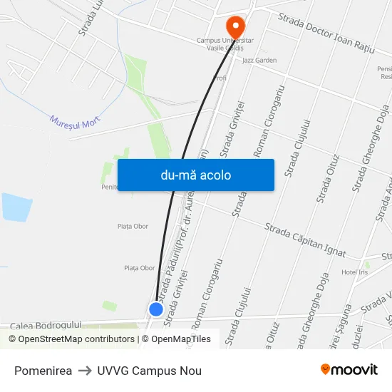 Harta de Pomenirea către UVVG Campus Nou