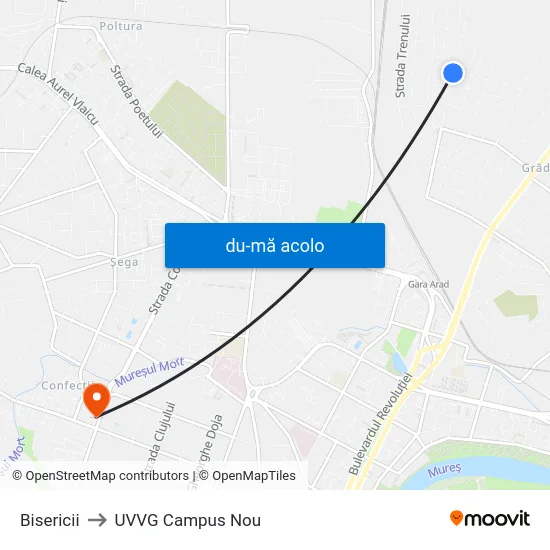 Harta de Bisericii către UVVG Campus Nou