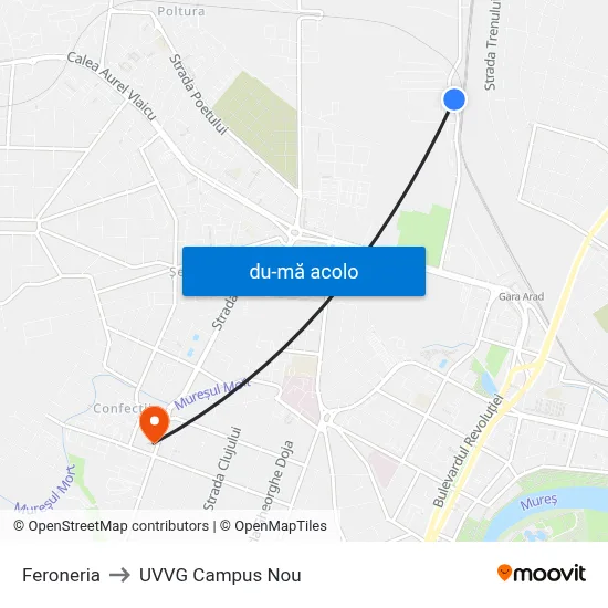 Harta de Feroneria către UVVG Campus Nou