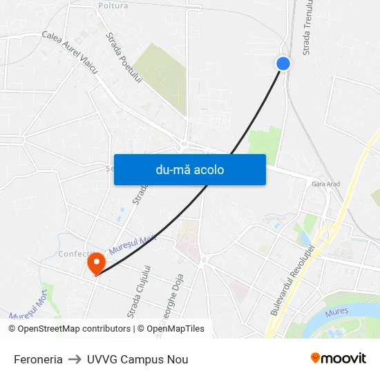 Harta de Feroneria către UVVG Campus Nou