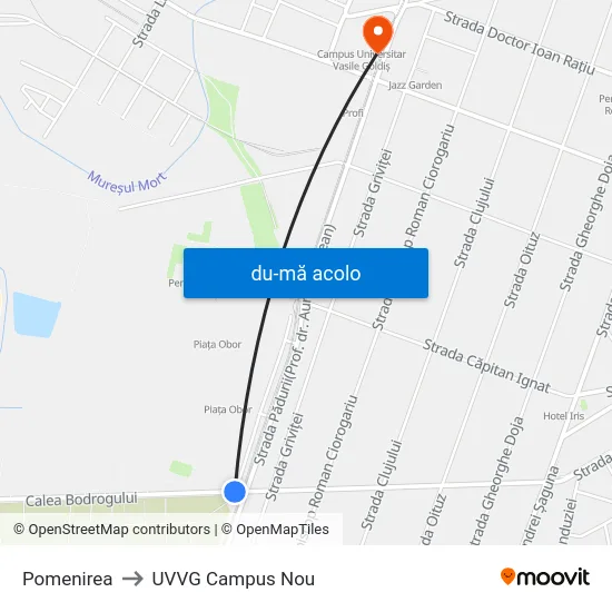 Harta de Pomenirea către UVVG Campus Nou