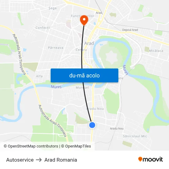 Harta de Autoservice către Arad Romania