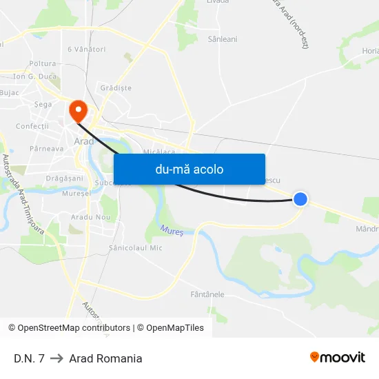 Harta de D.N. 7 către Arad Romania