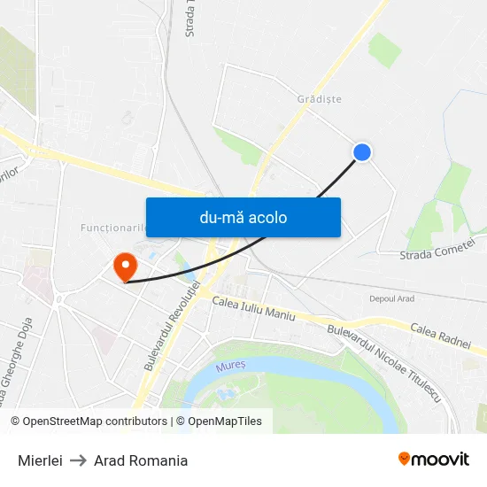 Harta de Mierlei către Arad Romania