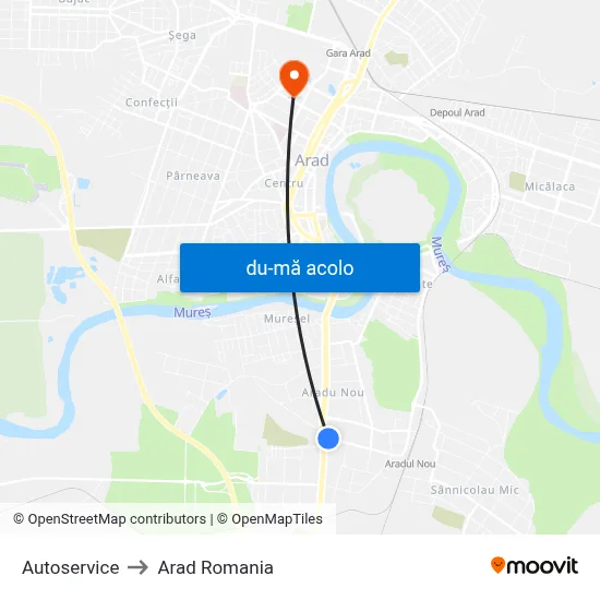 Harta de Autoservice către Arad Romania