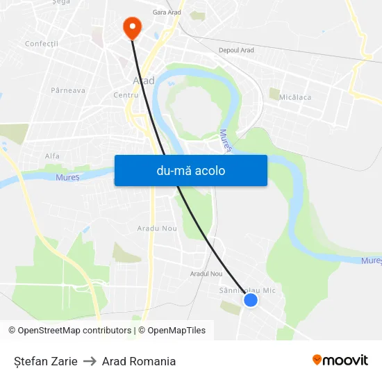 Harta de Ștefan Zarie către Arad Romania