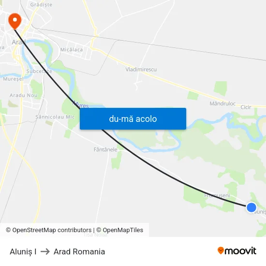 Harta de Aluniș I către Arad Romania