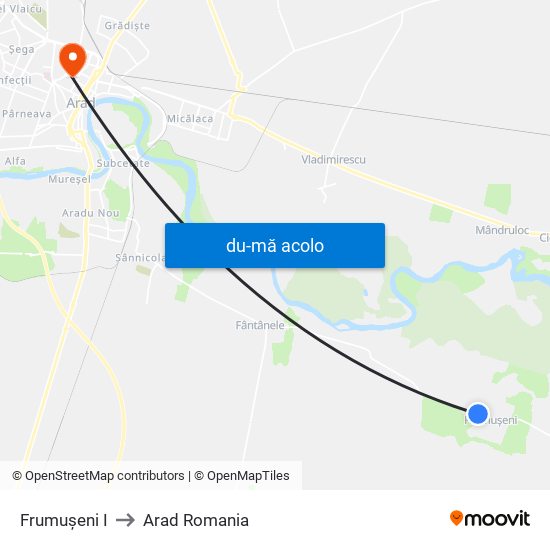 Harta de Frumușeni I către Arad Romania