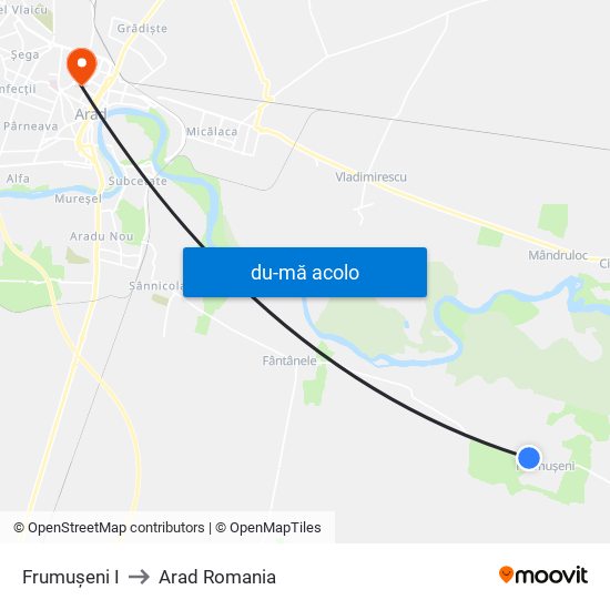 Harta de Frumușeni I către Arad Romania