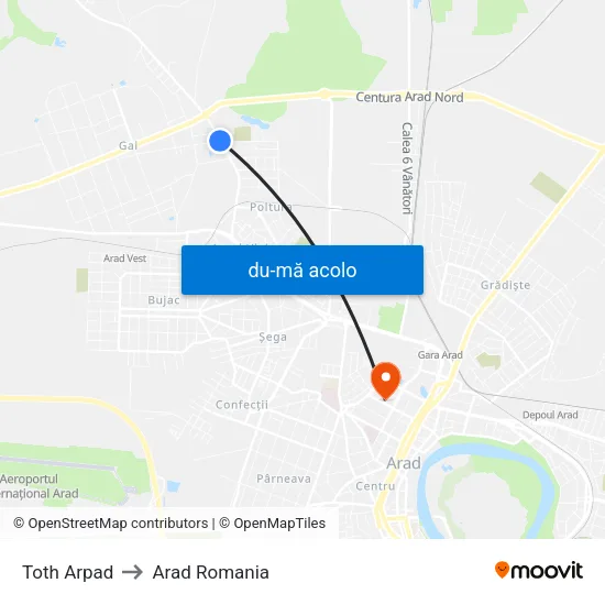 Harta de Toth Arpad către Arad Romania