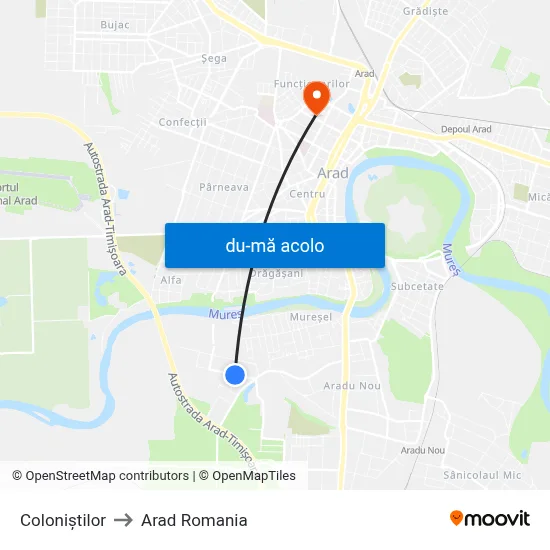 Harta de Coloniștilor către Arad Romania