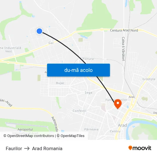 Harta de Faurilor către Arad Romania