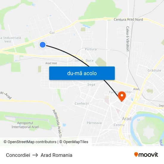 Harta de Concordiei către Arad Romania