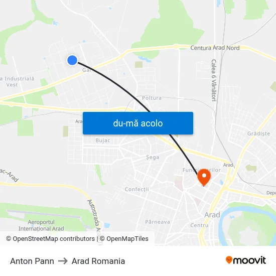 Harta de Anton Pann către Arad Romania