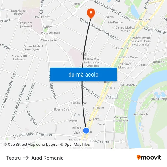 Harta de Teatru către Arad Romania